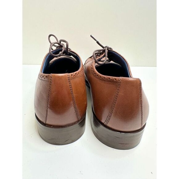 Johnston & Murphy Mens Stockton Plain Toe‎ Dress Brown Leather Shoes Size 10 - Picture 8 of 11